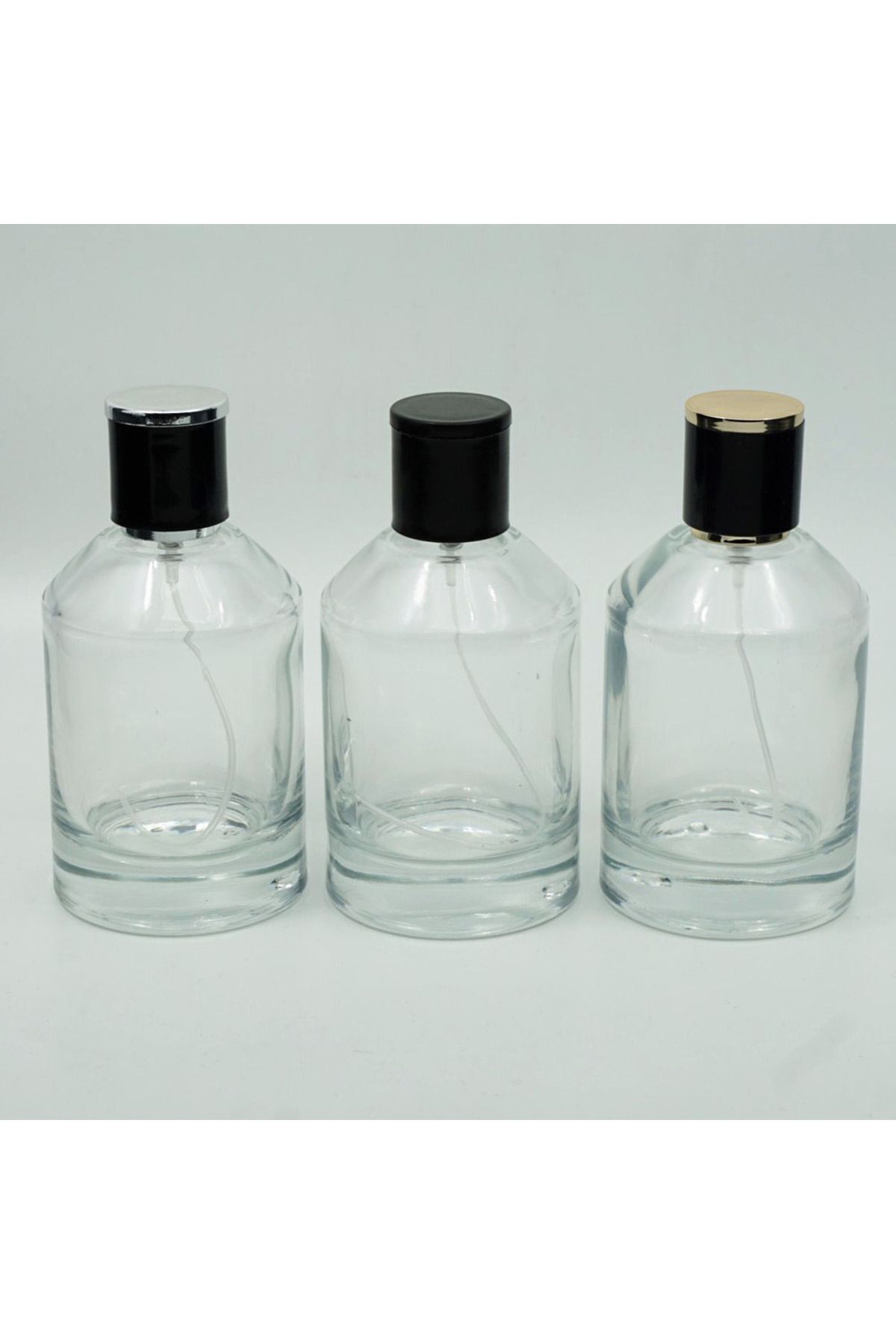 Parfüm Şişesi 100 ml 5 Adet Silindir Kubbeli Model Kolay Kapama - 1