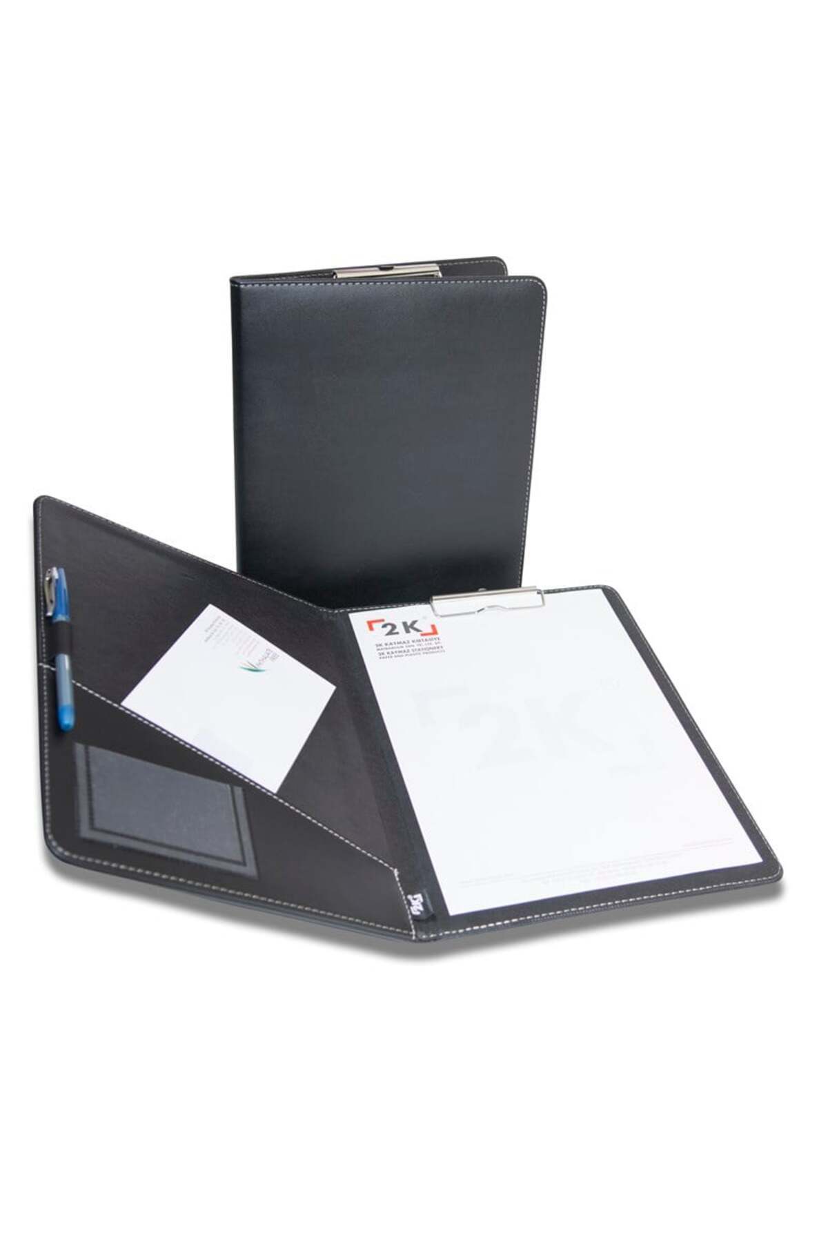 2K Sekreterlik Tablası Kapaklı Suni Deri A4 - Siyah