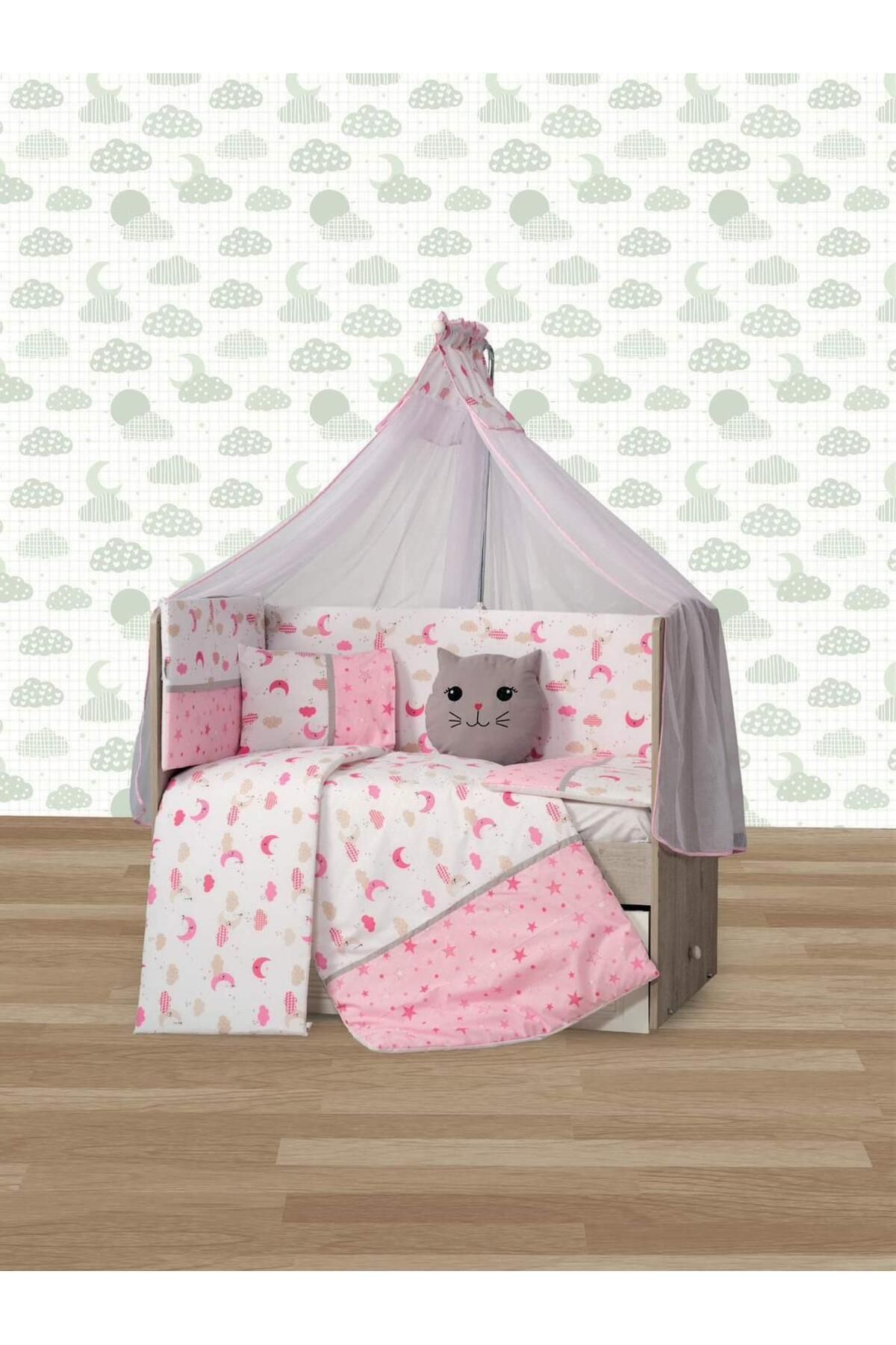 Tugu Home&baby Hilal Pamuklu 9 Parça 60x120 Cm Beşik Uyku Seti,bebek Uyku Takımı,anne Yanı Uyku Set