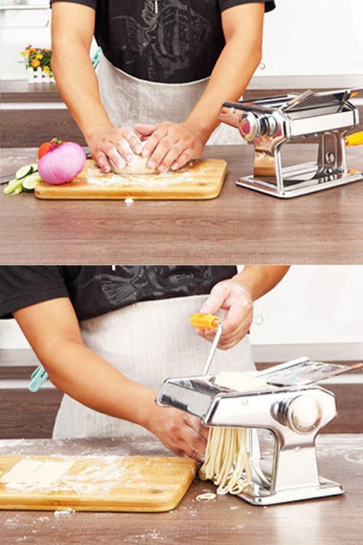Russet-Tuğra Noodle Pasta Making Machine with Dough and Lazagne Cuts - Spaghetti and Raviolli Making 1