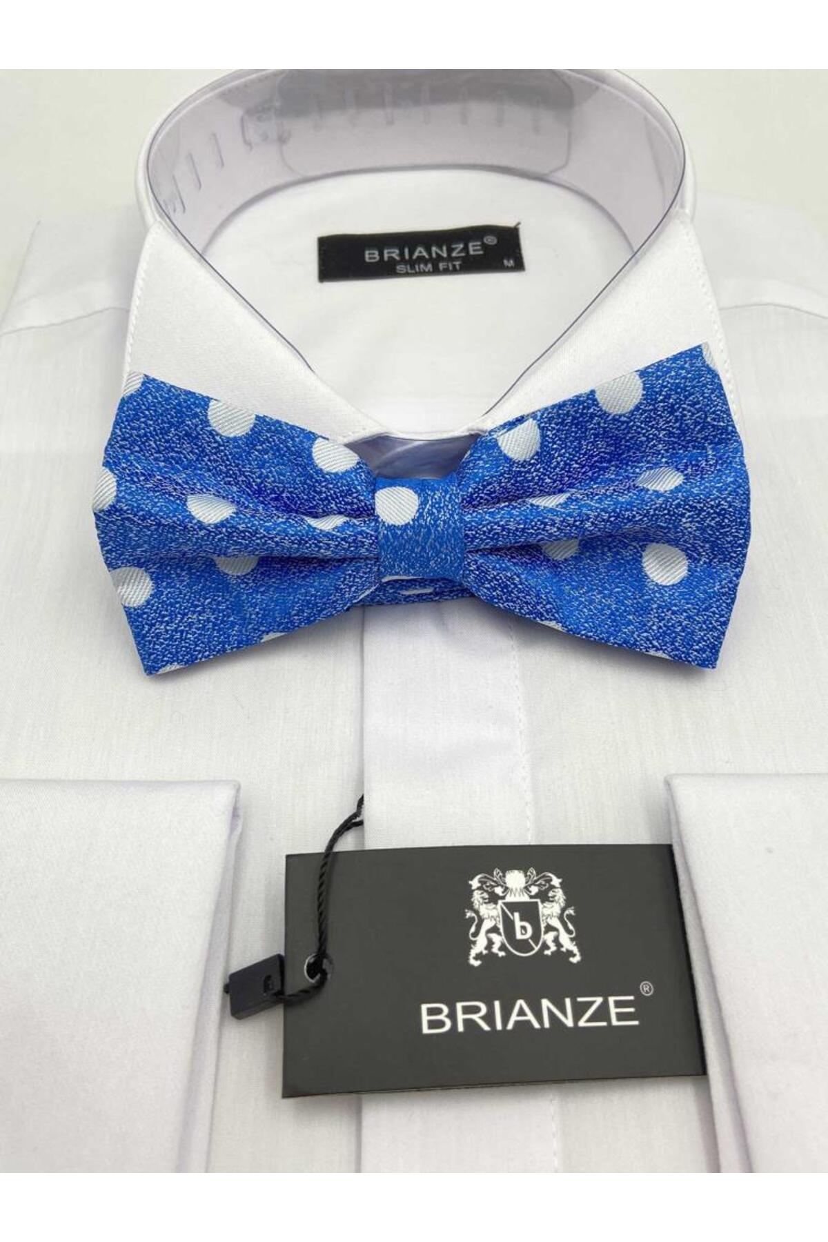  پاپیون آبی با خال‌خالی‌های سفید