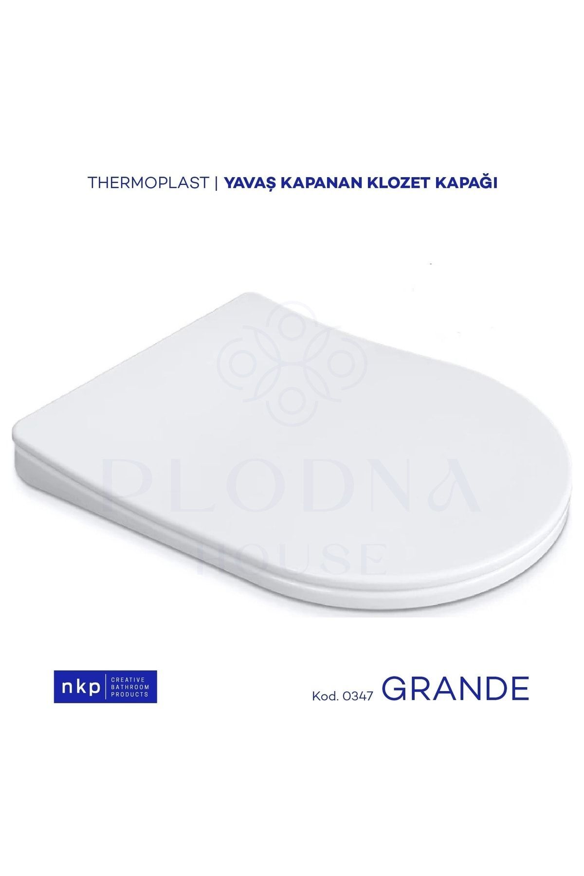 Plodna House D-form Universal Kemer Grande Yavaş Kapanan Klozet Kapağı Tak Çıkart Özellikli