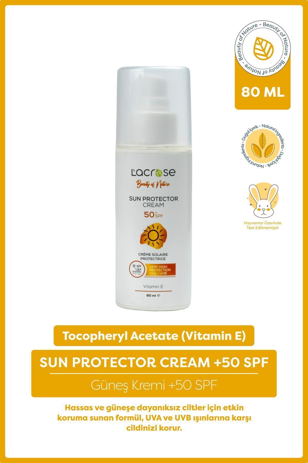L'ACROSE Güneş Kremi +50 SPF - Sun Protector +50 SPF - 80 ML