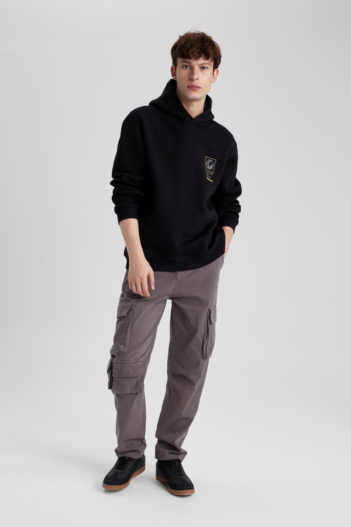 سویشرت مردانه مشکی دفاکتو | B0771AX23WN اورجینال - تصویر 2