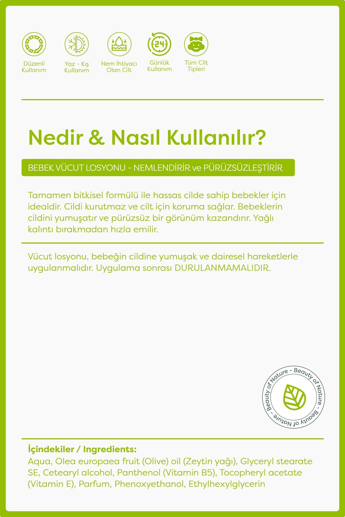 L'ACROSE Bebek Vücut Losyonu - Baby Body Milk - 500 ML fotoğrafı 4 (önizleme)