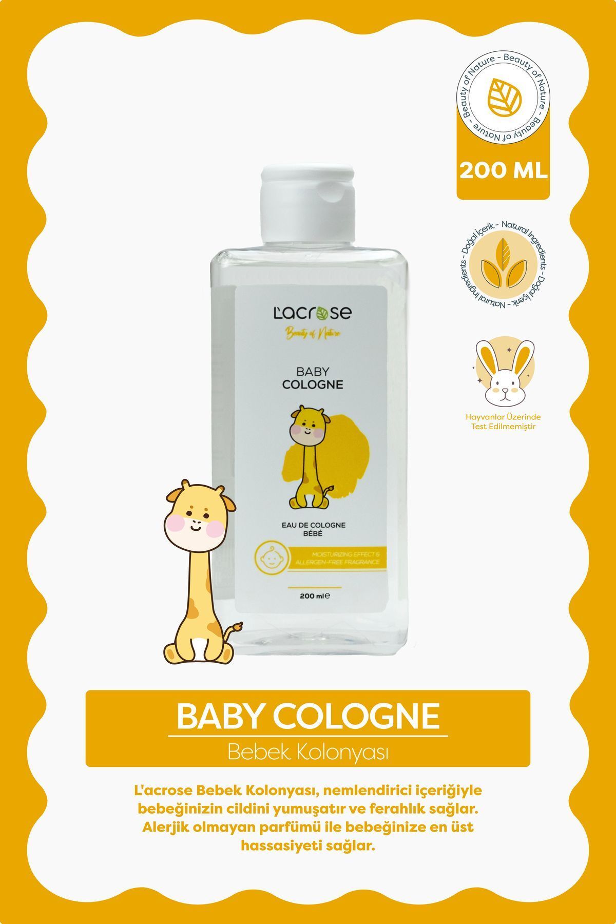 L'ACROSE Bebek Kolonyası - Baby Cologne - 200ML
