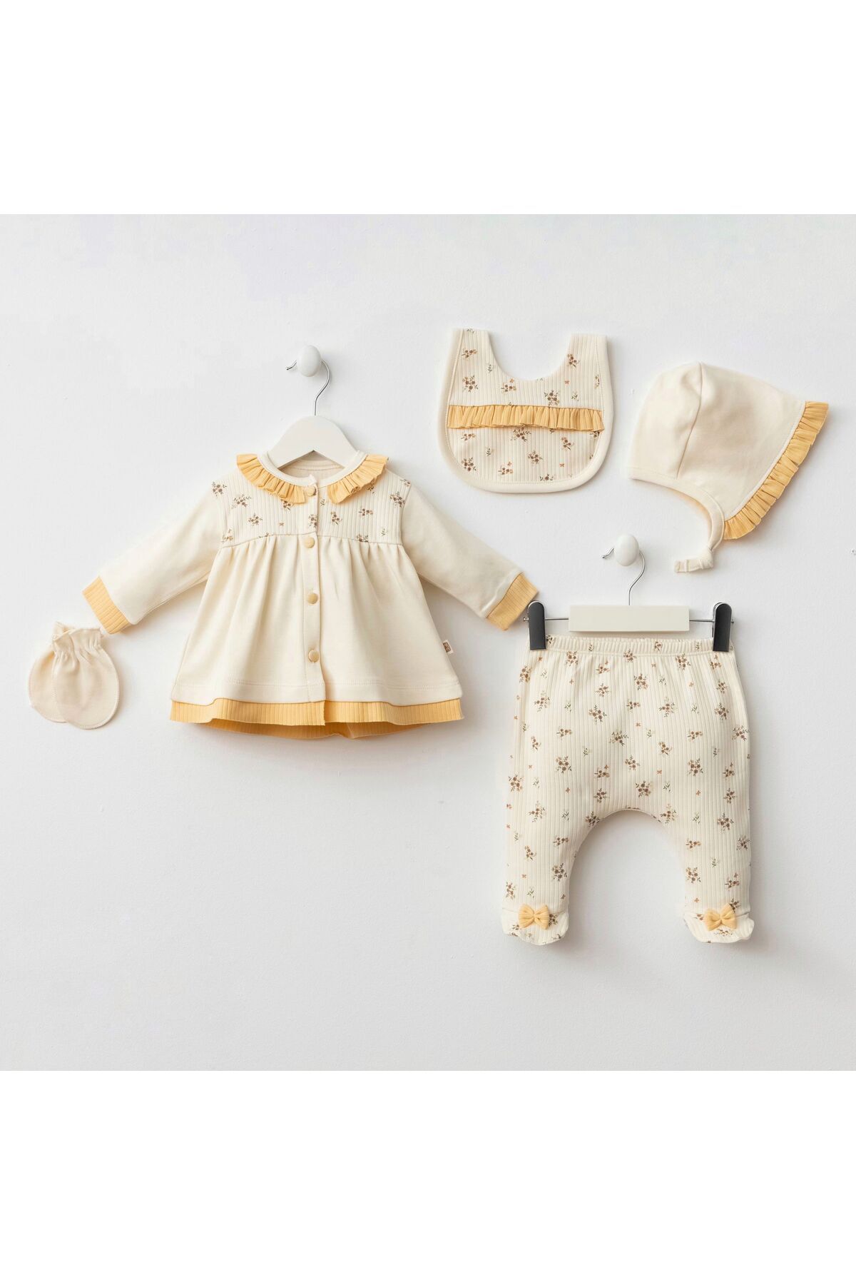 yukobaby bebeğiniz için en doğalı KIZ BEBEK ÇITIR ÇİÇEKLİ 5 'Lİ YENİDOĞAN HASTANE ÇIKIŞI ZIBIN SETİ YK7068MZ fotoğrafı 2 (önizleme)