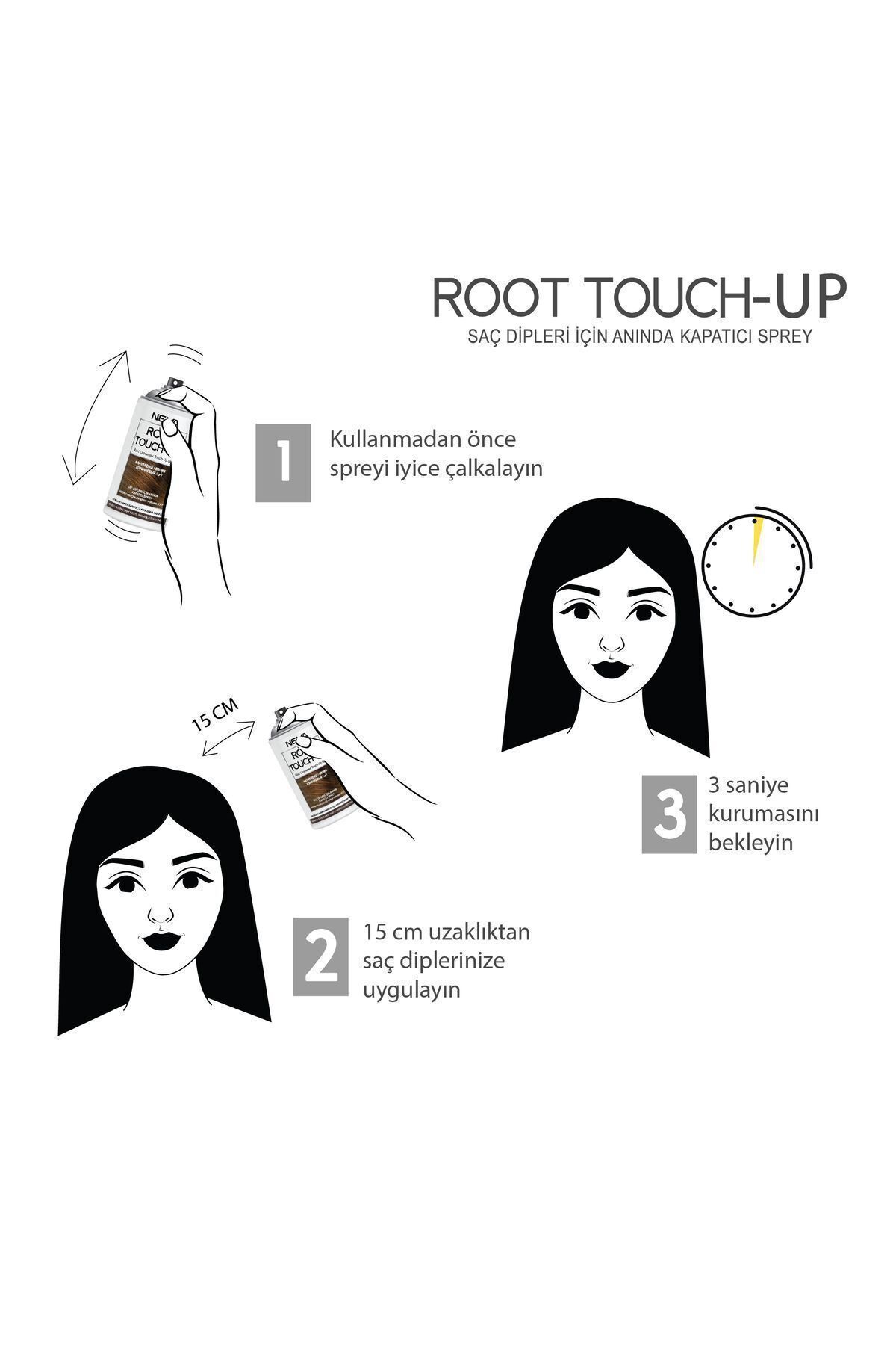رنگ مو چند مردانه و زنانه Root Touch Up کانسیلر فوری برای پایین موهای قهوه ای 75 میل Root Touch-Up