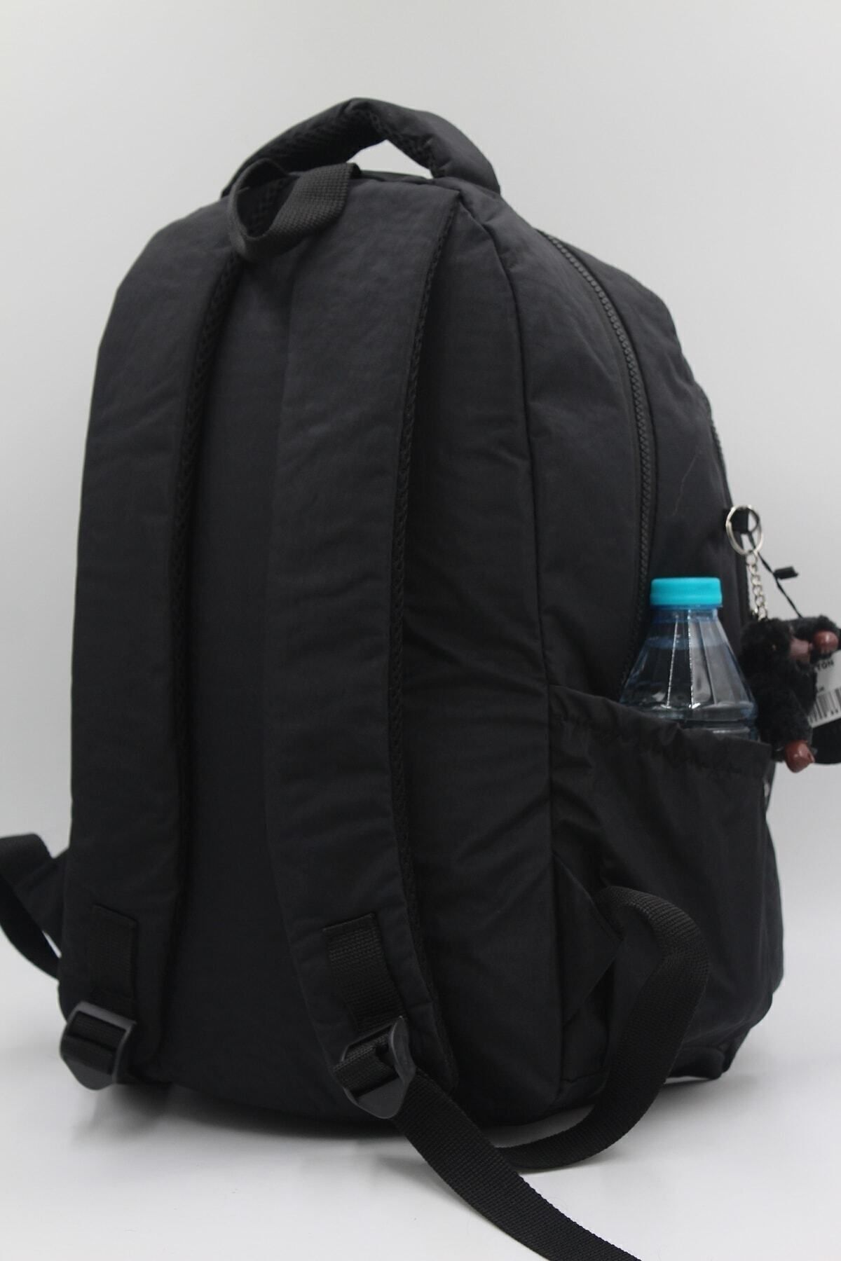 Su Geçirmez Kumaş Unisex Siyah Okul Sırt Çantası 2200 Siyah
