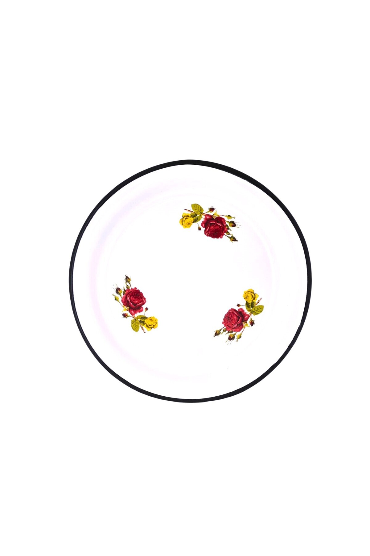 emaye sini dekorlu nostalji emaye sofra kahvaltılık meyvelik 70 cm