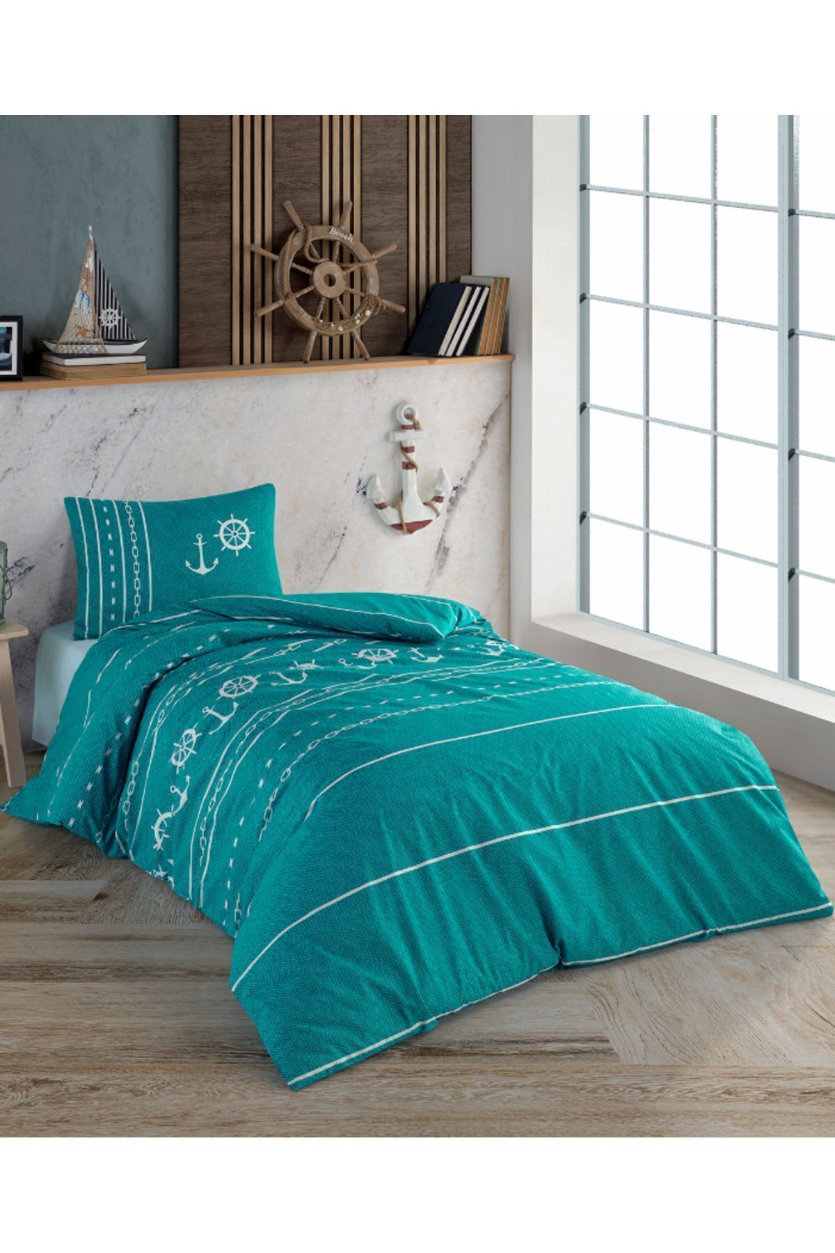 Taç Set Cuvertură De Pilota Ranforce Single Marine Mint - Crystal - One Size