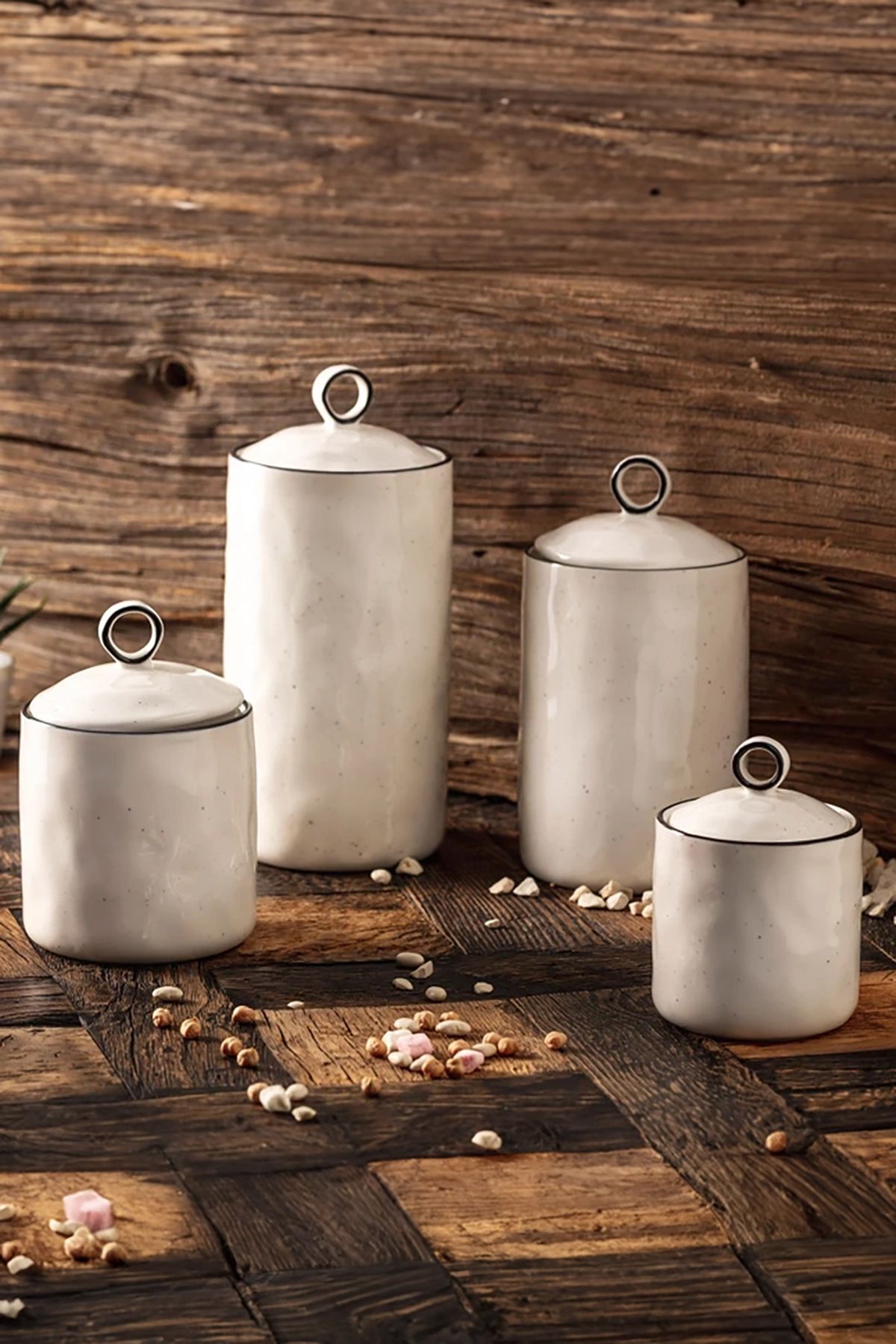 Karaca Lina 4-Piece Vacuumed Spice Jar/Spice Set with Lid