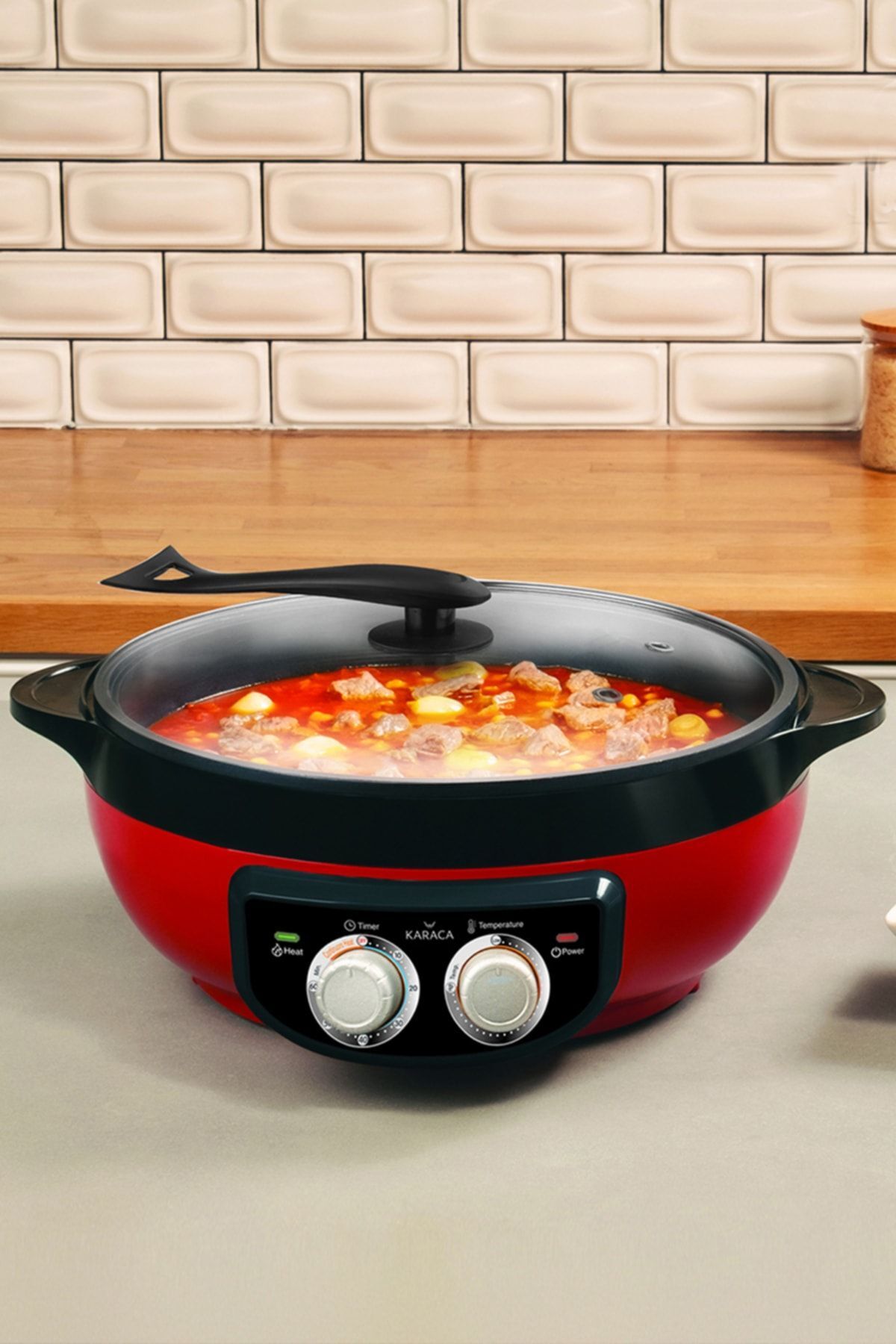 Mutfaksever 4in1 XXL Elektrikli Hızlı Pişirici Izgara/Sulu Yemek/Kızartma/Buharlı Tencere 2000 W