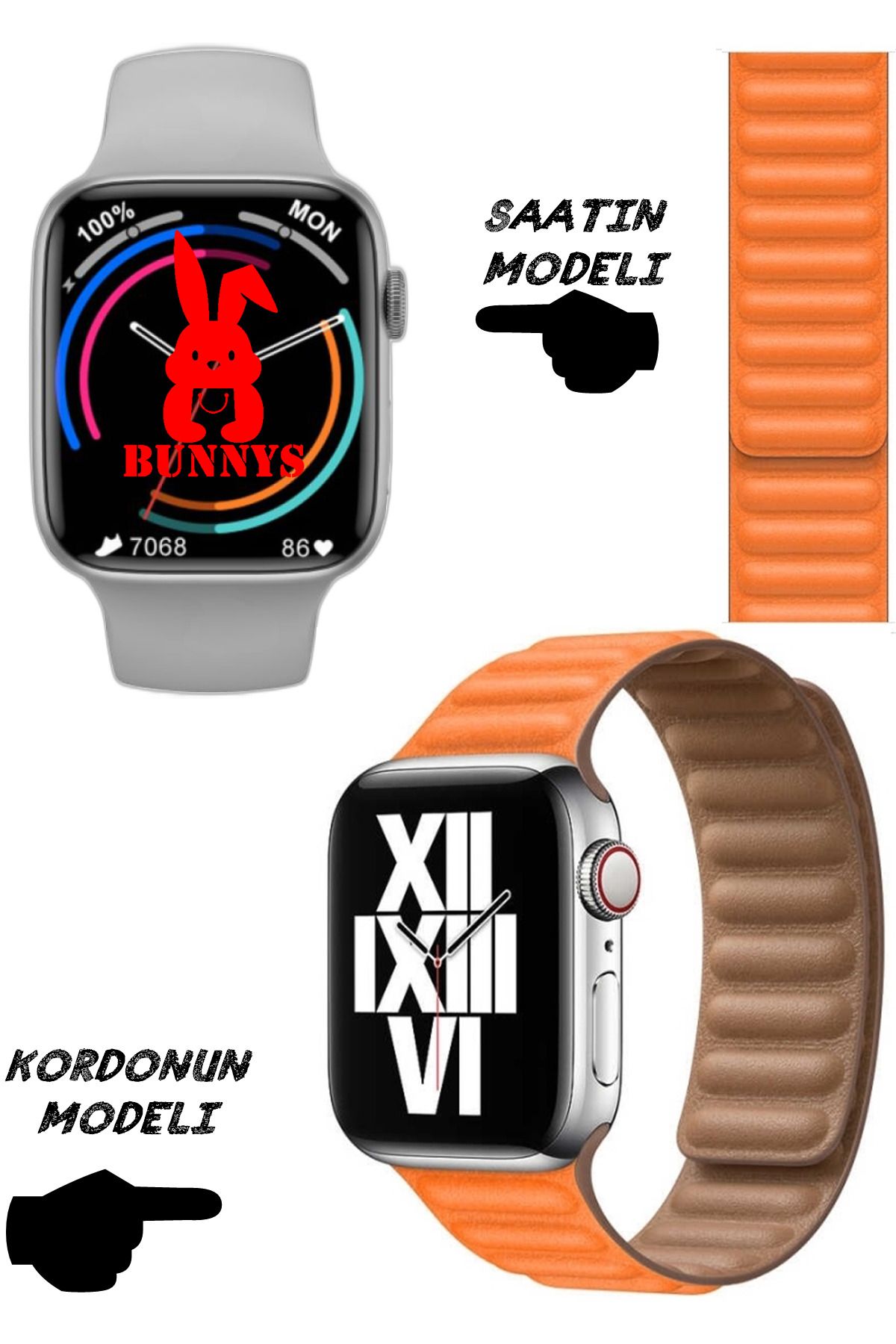 Samsung Uyumlu Nfc Özellikli Bt Konuşma Özellikli Wacht 8 Akıllı Saat Deri Krdn