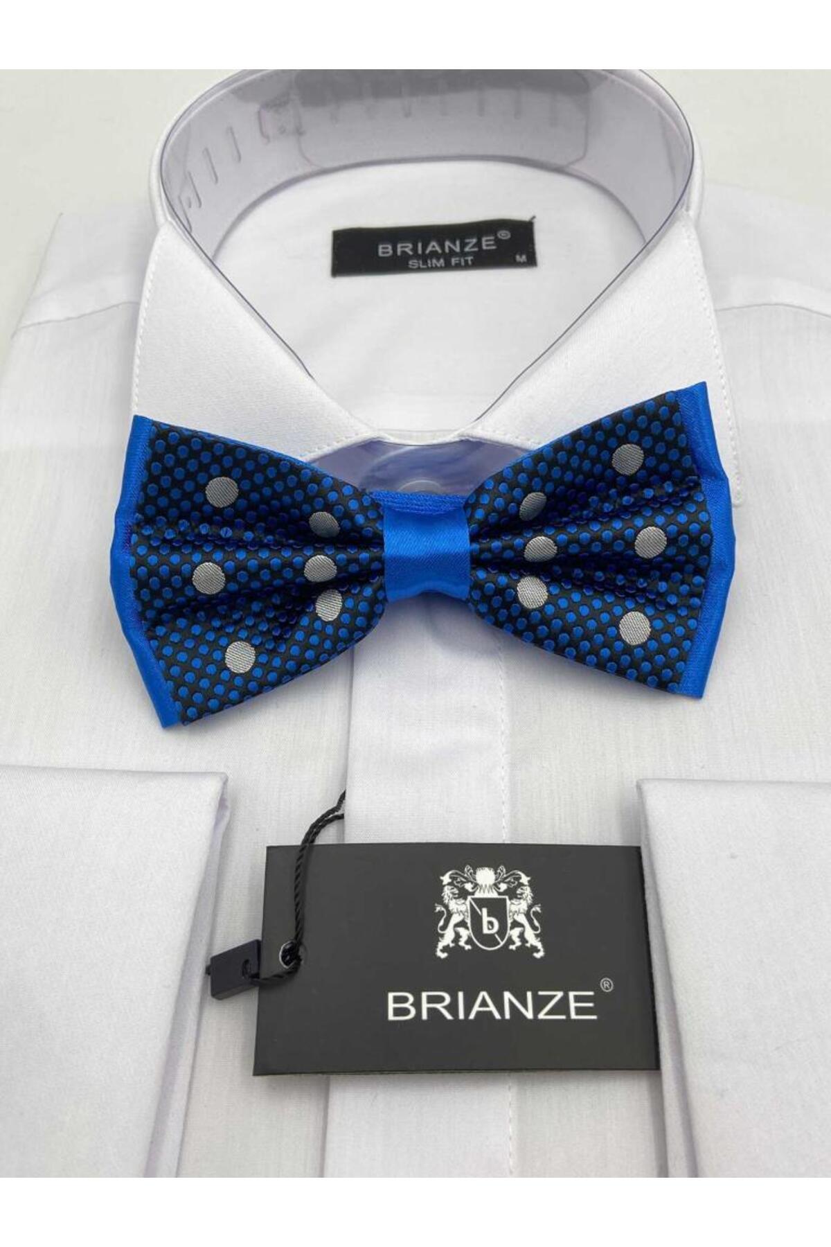  پاپیون سفید خالدار سرمه‌ای