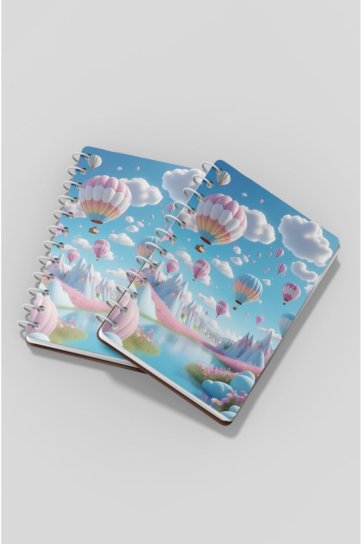kutuTR-80 Sheets Striped Flying Balloons Patterned Notebook - Wooden Mdf Cover, 10x14 Vip Modelist, 80gr/m2 Ç-a602 7
