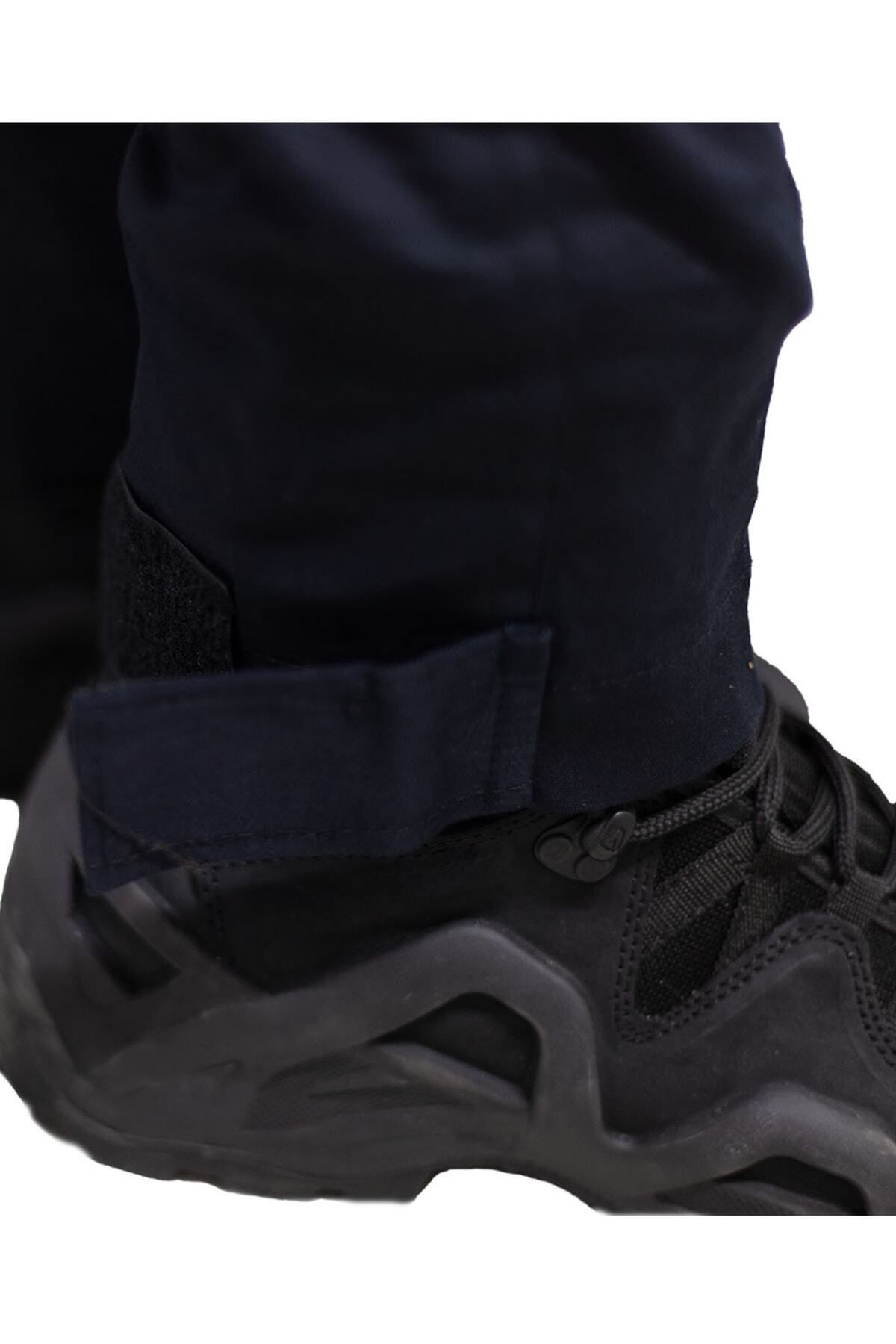 Safari-Pantaloni cargo din lycra din gabardină bleumarin Avm 4