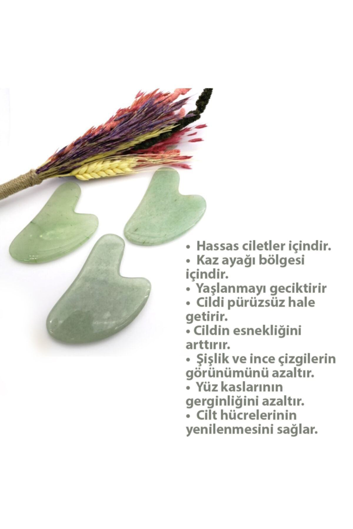دارای گواهینامه درجه 1 سنگ طبیعی Aventurine Gua Sha OSMANLI DOĞAL TAŞ