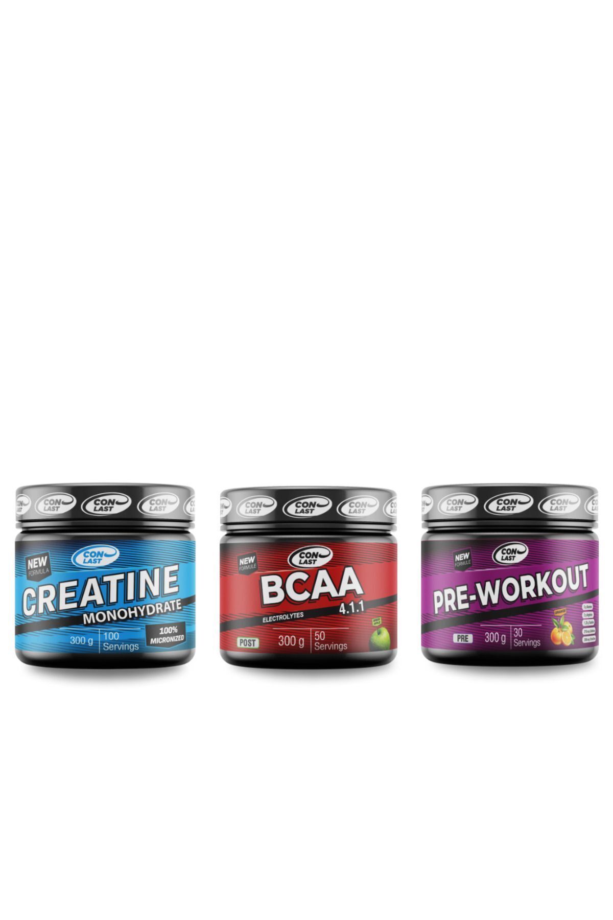 Pre-workout 300 Gr/bcaa 300 Gr/creatine Monohydrate 300 gr