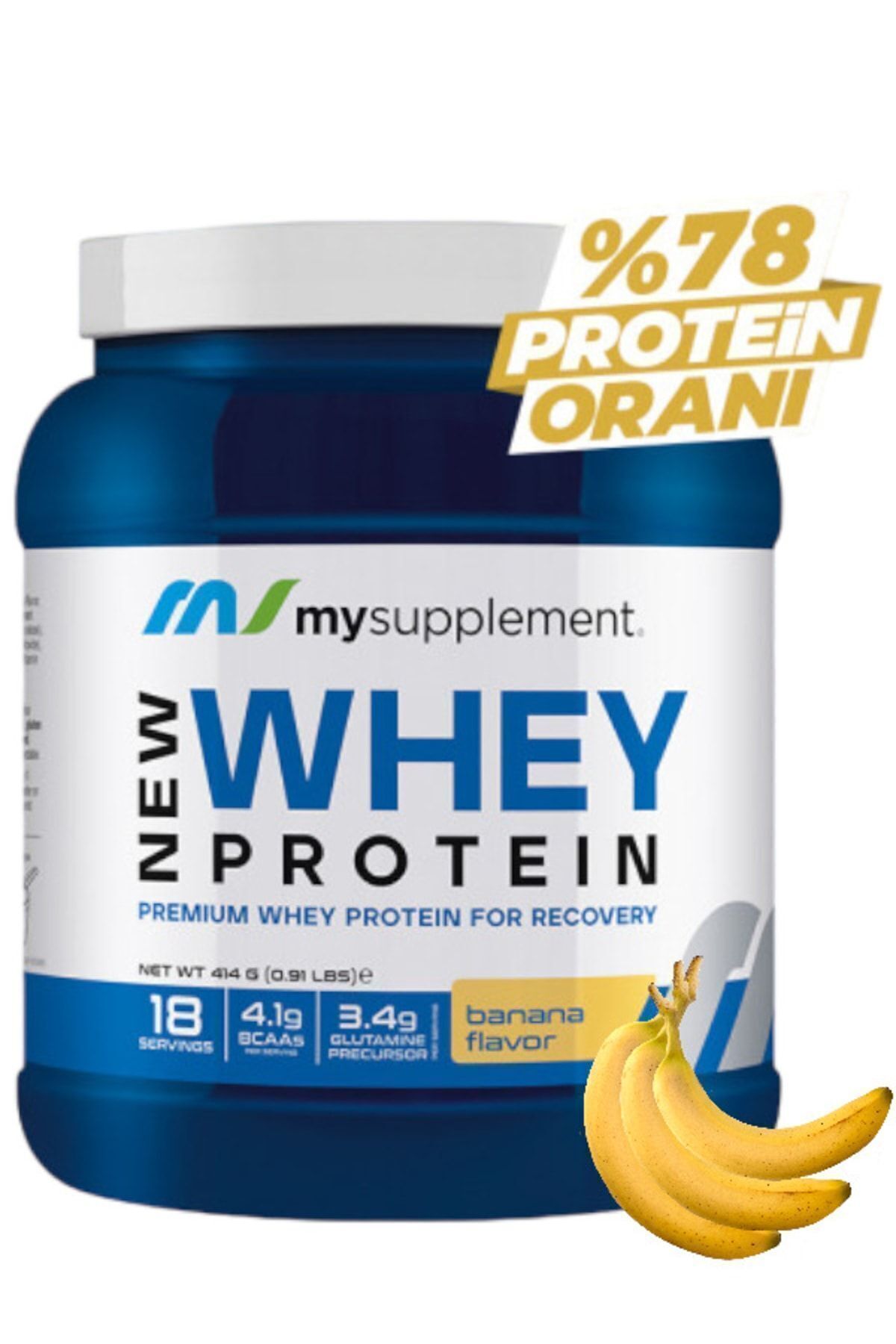 MYSUPPLEMENT Whey Protein Tozu Muz Aromalı 18 Servis 414gr