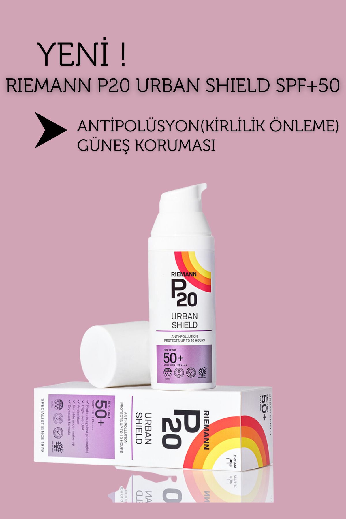کرم ضد آفتاب 50 گرمی صورت P20 Urban Shield Spf50 Riemann