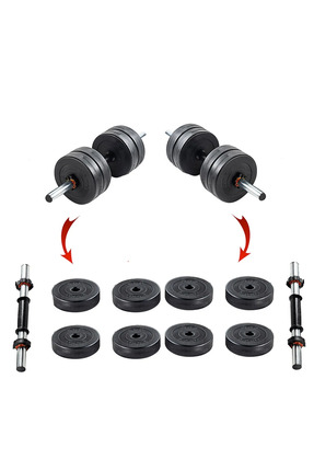 ECG Ecgspor 20 KG (8x2,5kg +2 adet Kısa bar=21kg ) Dambıl Seti ve Ağırlık Set...