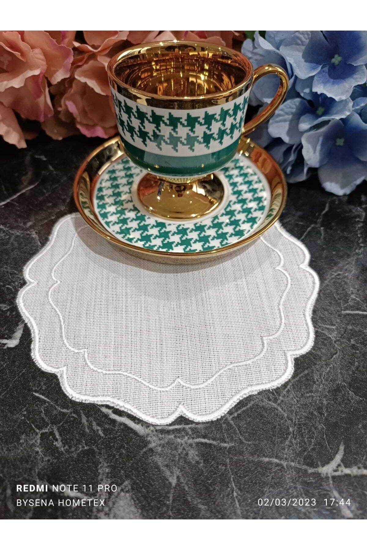 Mirabella Kokteyl Ve Kahve Yanı Sunum Peçetesi 6 Adet Ekru Rengi