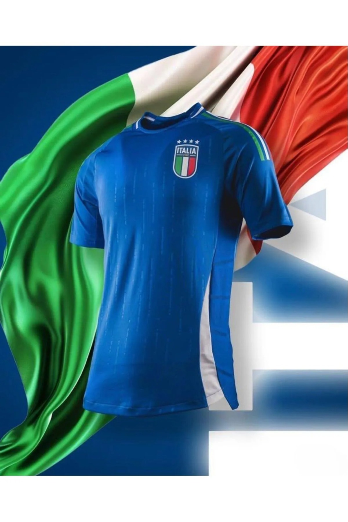 After Party İtalya Euro 2024 Yeni Sezon Mavi Yetişkin Forması