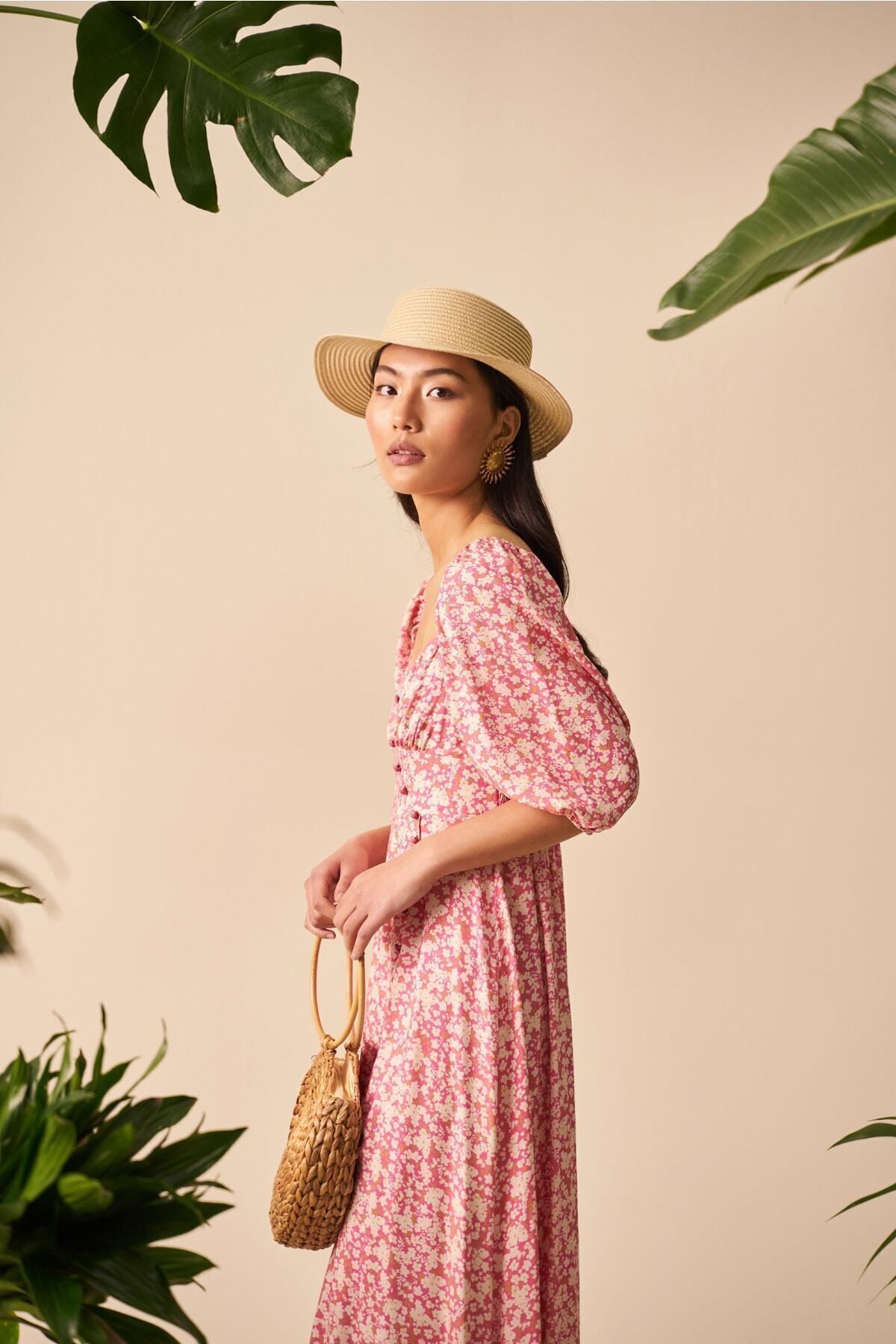 Mathilda By Çiğdem Bilici-Rochie midi de damă cu nasturi 6