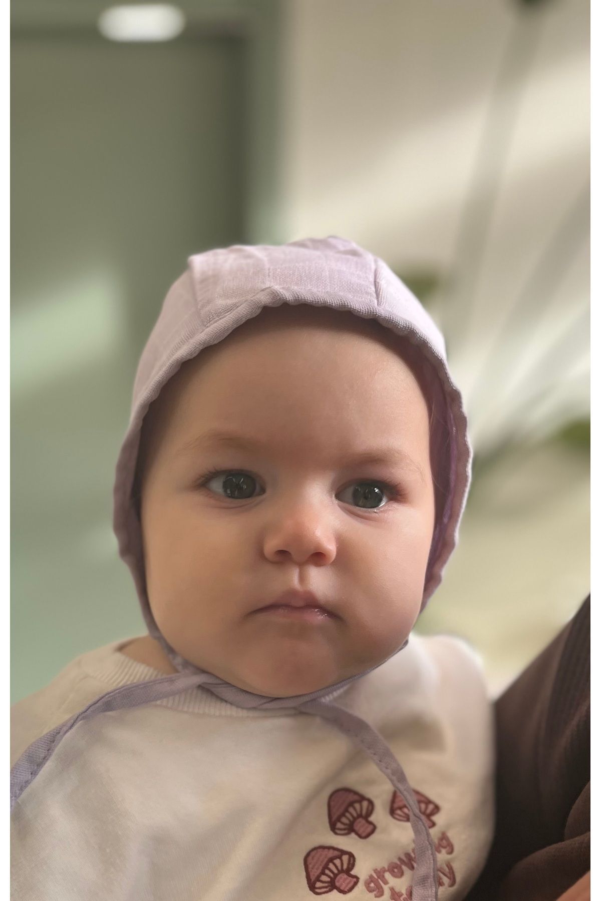 runbaby Tek Kat Müslin Çift Taraflı Bebek Bonnet Şapka (3-9 AY) - Lila fotoğrafı 2 (önizleme)