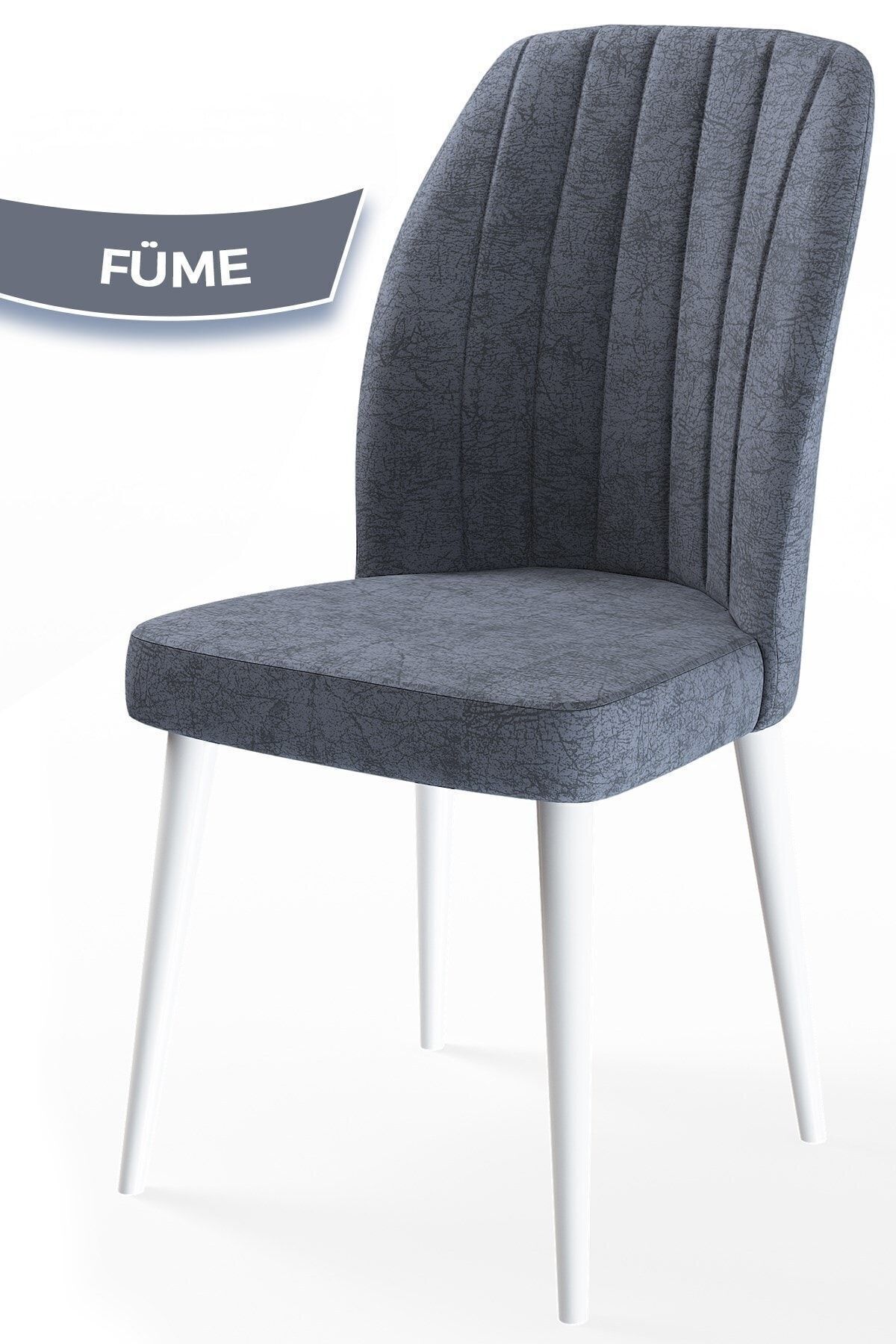 Etra Series, 1st Class Dining Room Chair with Hornbeam Legs,Smoked Chair with White Hornbeam Legs