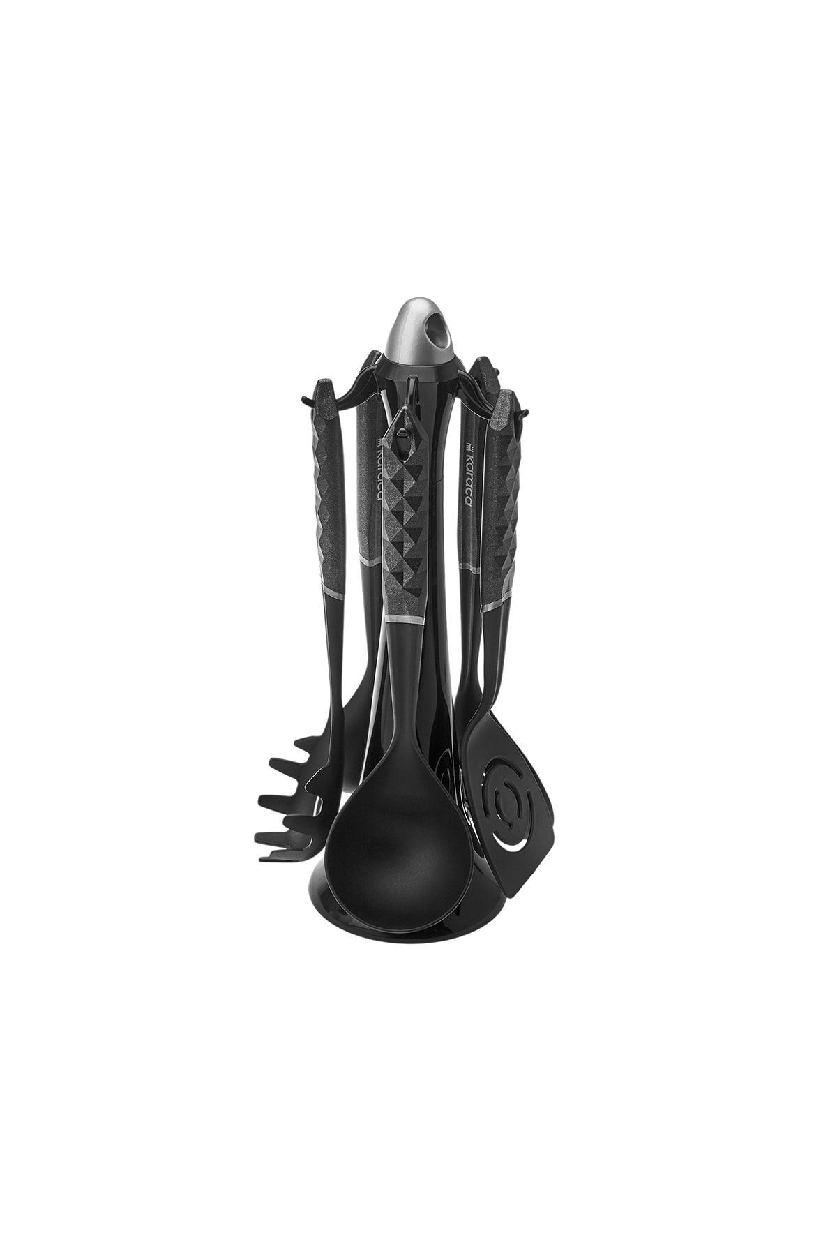 Karaca-Daimond Gray 6 Piece Serving Set with Stand 5