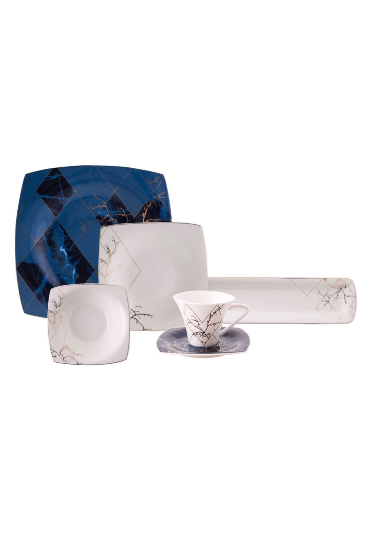 Karaca-Fine Pearl Midnight 26 Pieces Pearl Breakfast Set for 6 People Square 3