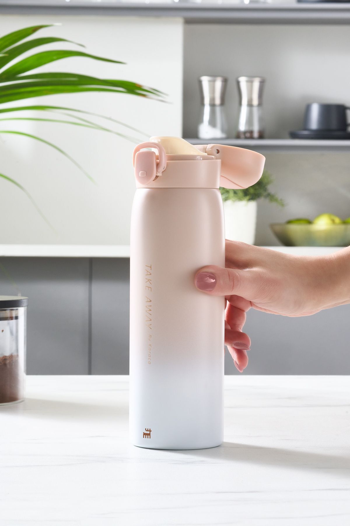فلاسک صورتی Skyfall Steel Sealing Thermos 500 میل Karaca