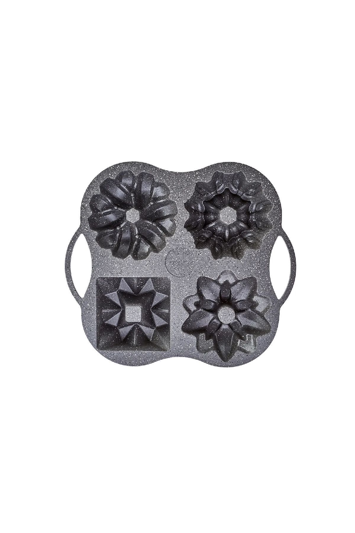 Karaca-Cake Pro 4-teilige Anthrazit-Kuchenform aus Guss 5