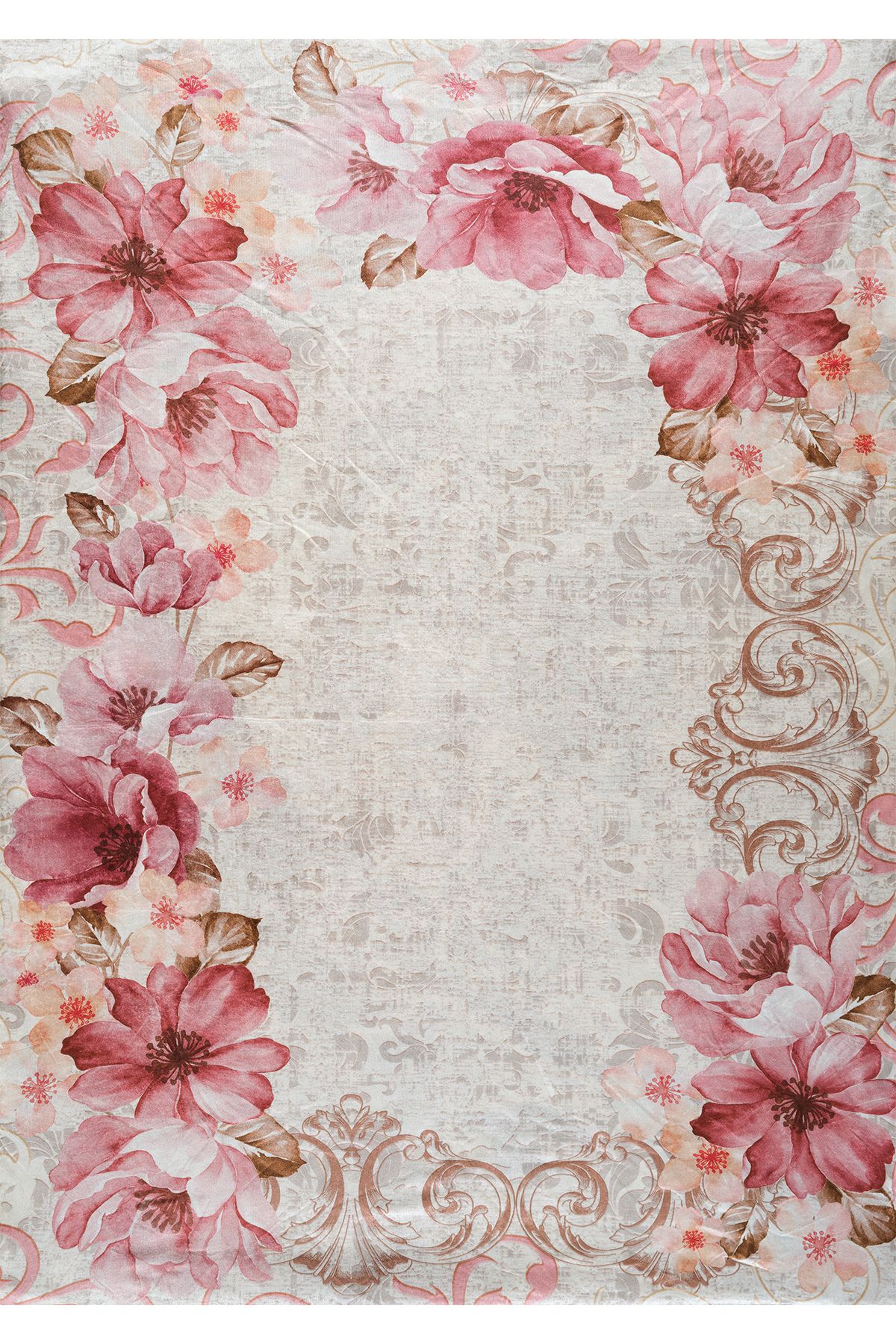 RENKLİBUTİK-Modern Patterned Velvet Textured Carpet Cover - Elastic, Sponge, Non-slip, Washable - 4 M2 2