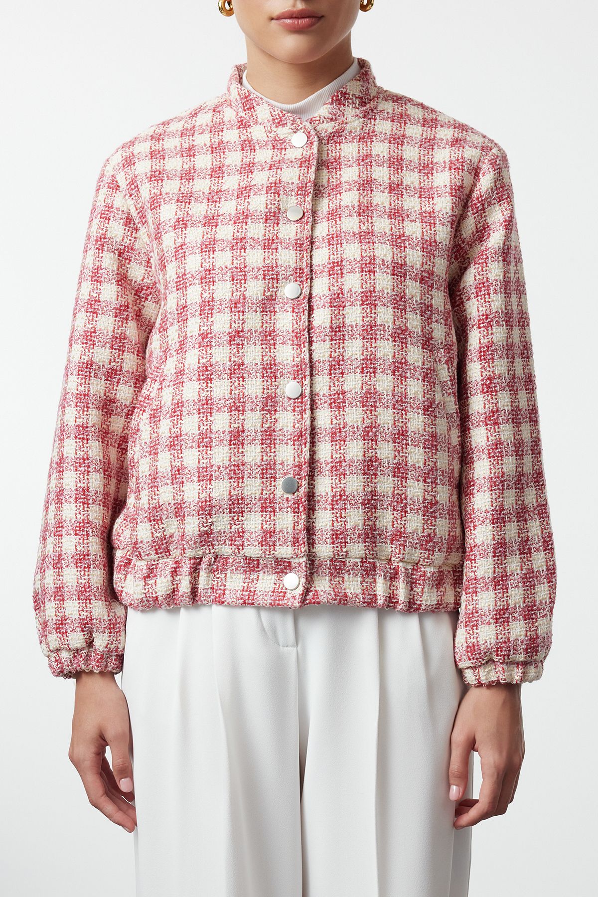 Trendyol Collection-Multicolored Regular Tuvit Thin Bomber Jacket Coat 3