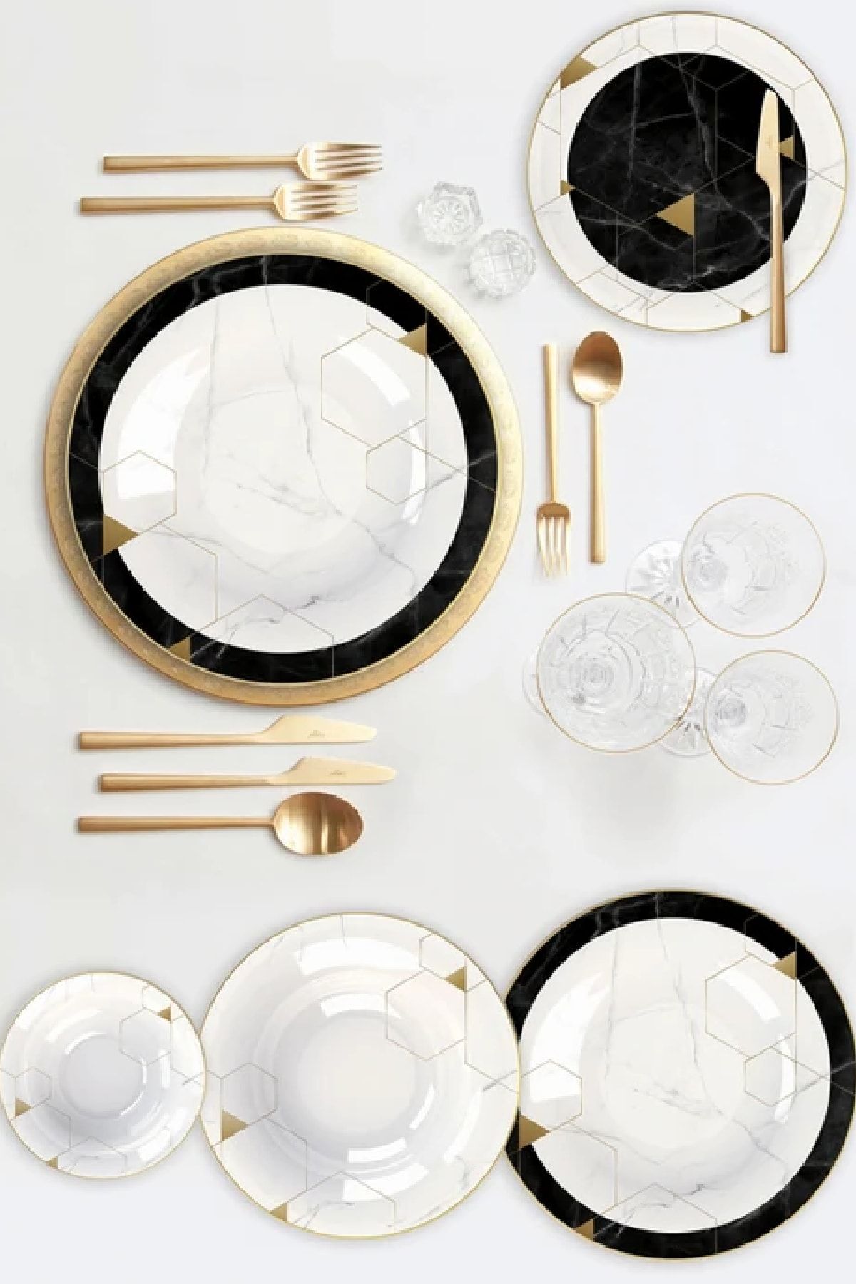 Karaca Gem 24 kusů - Porcelánový jídelní set pro 6 osob