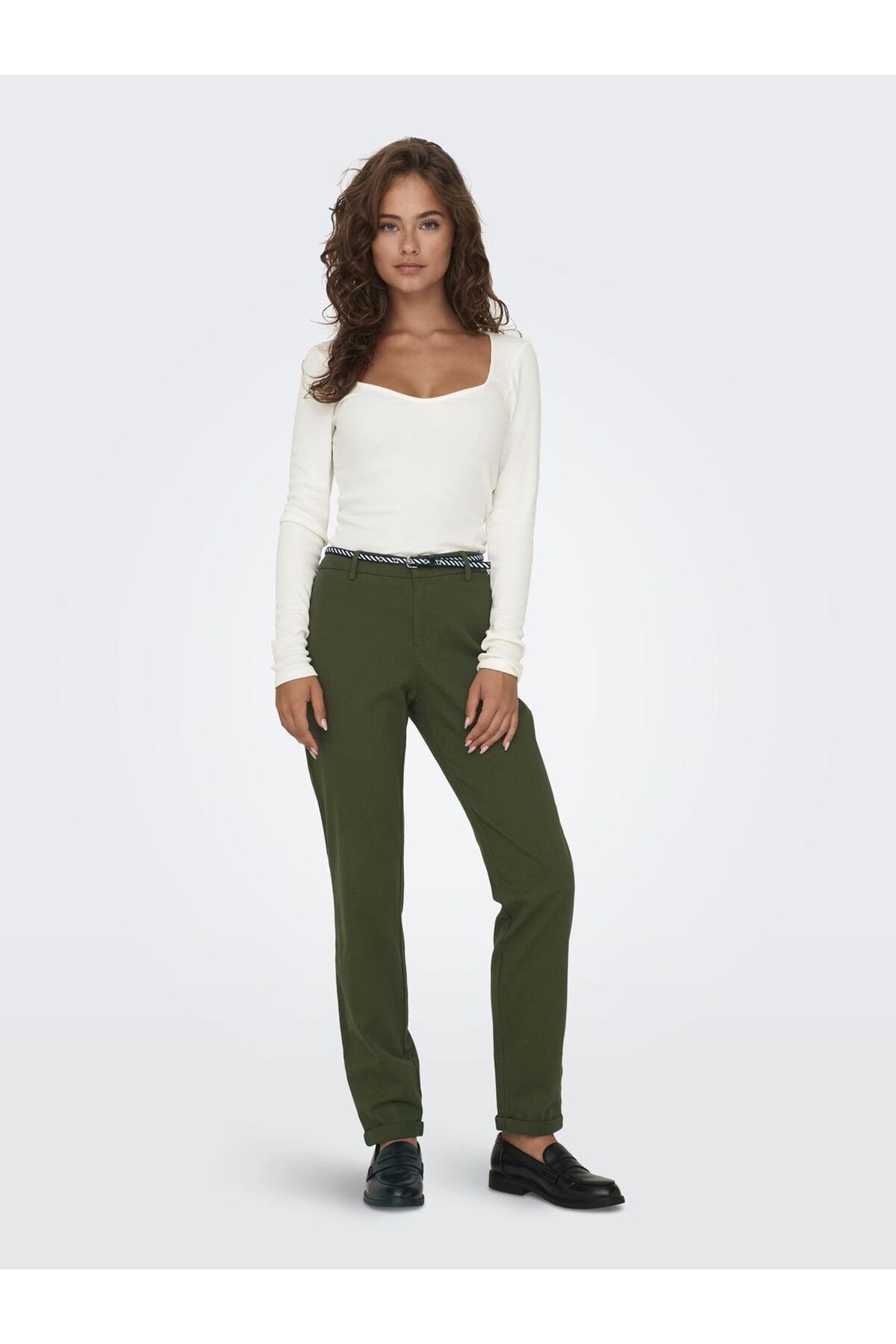 ONLY-Chino-Hose ONLBIANA-MAREE Mittlere Taille Slim Fit Chino-Hose 5
