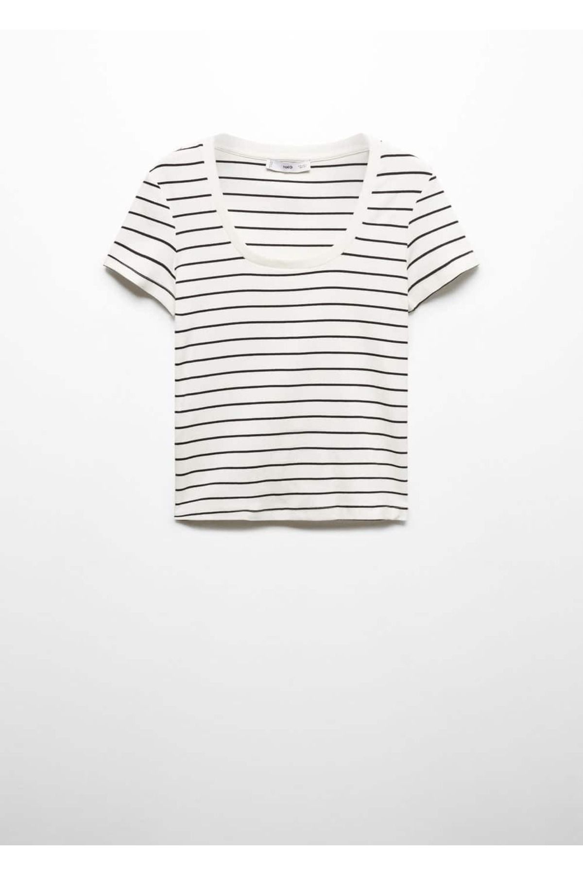 MANGO Woman-Koton Striped T-Shirt 3