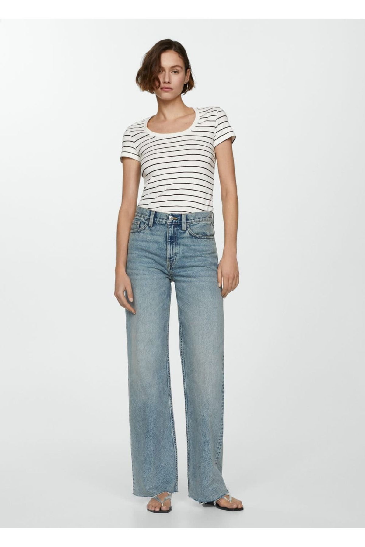 MANGO Woman-Koton Striped T-Shirt 2