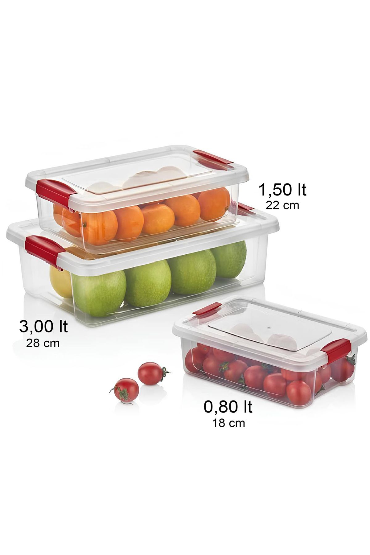 HOMİNG-Homing Multipurpose Deep Freezer and Refrigerator Storage Container Set of 3 241622 3