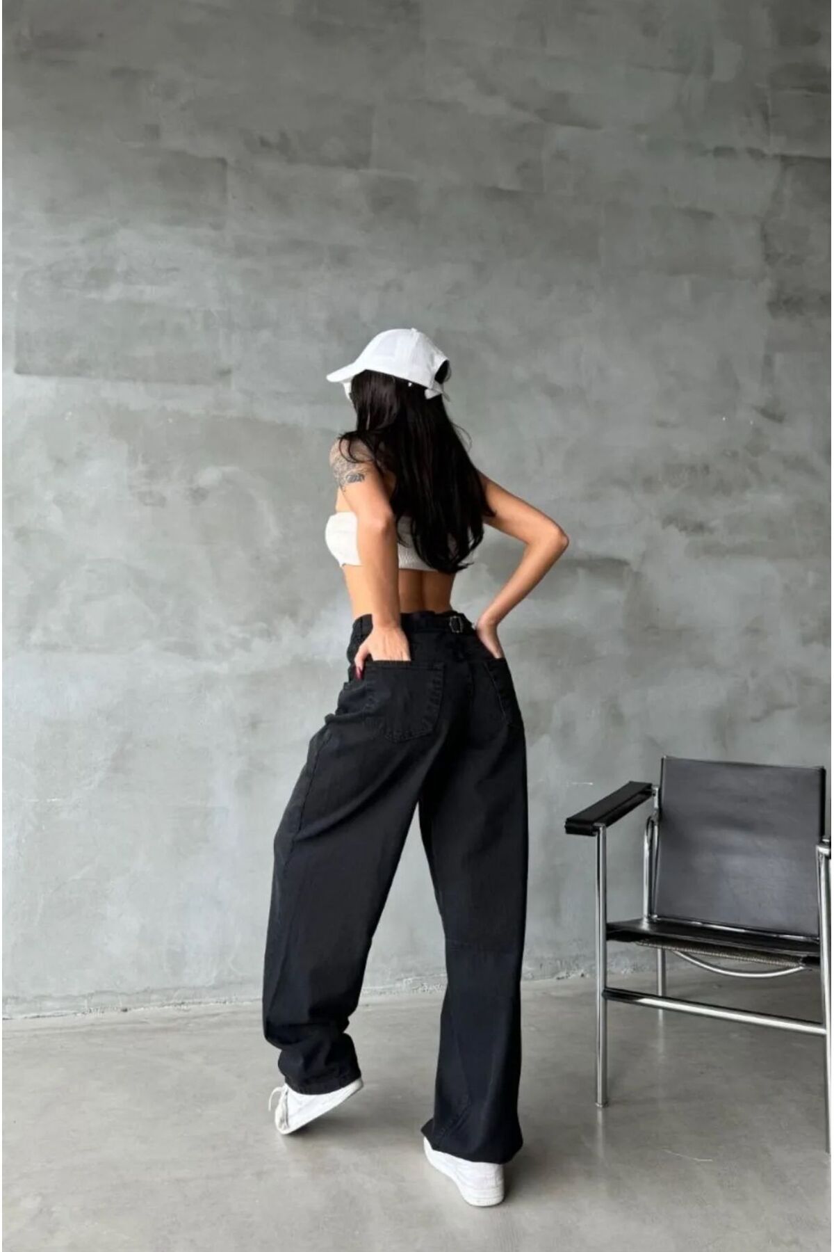 noir baggy jean 90s taille haute pantalon femme jean
