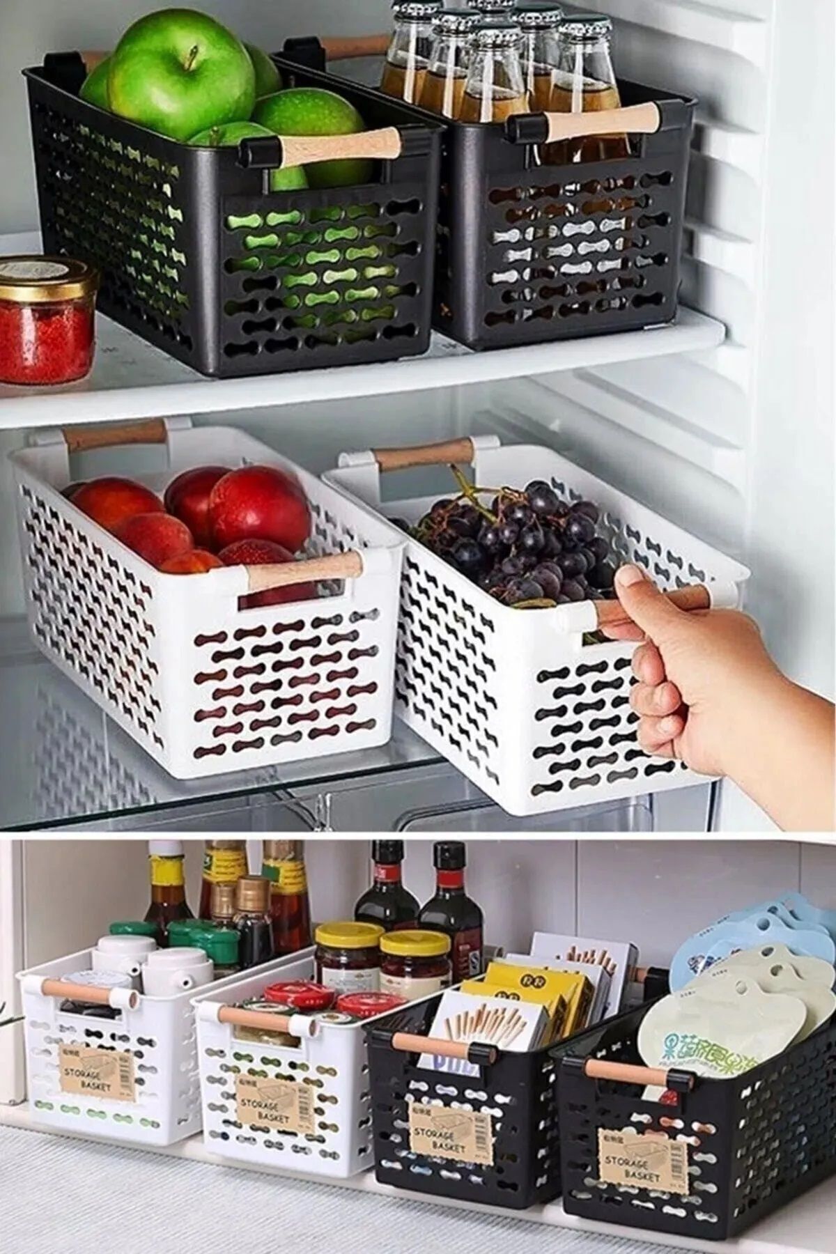 KRM HOME-Καλάθι Organizer πολλαπλών χρήσεων 5 τεμαχίων με πλαστικές λαβές - Ντουλάπα & συρτάρι & καλάθι οργάνωσης μπάνιου 7