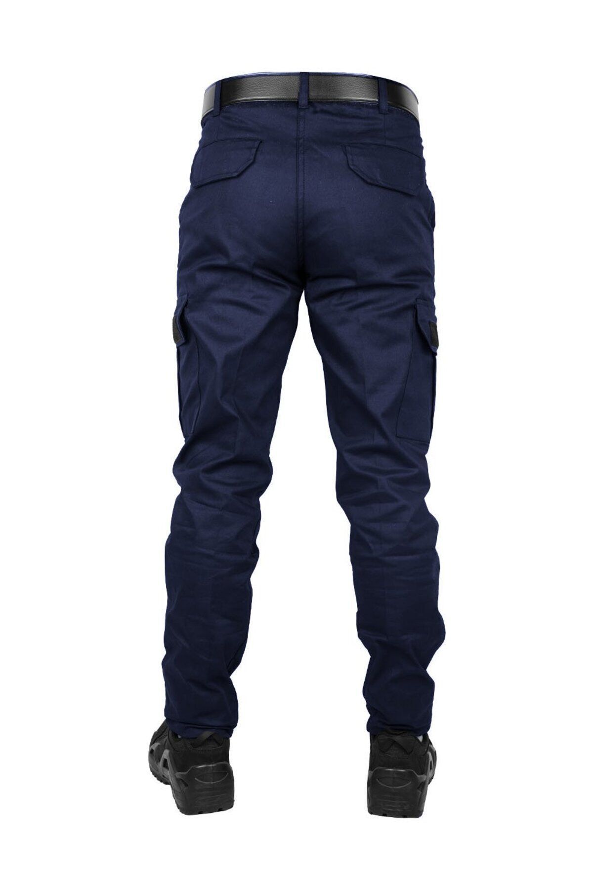 Safari-Pantaloni cargo din lycra din gabardină bleumarin Avm 3
