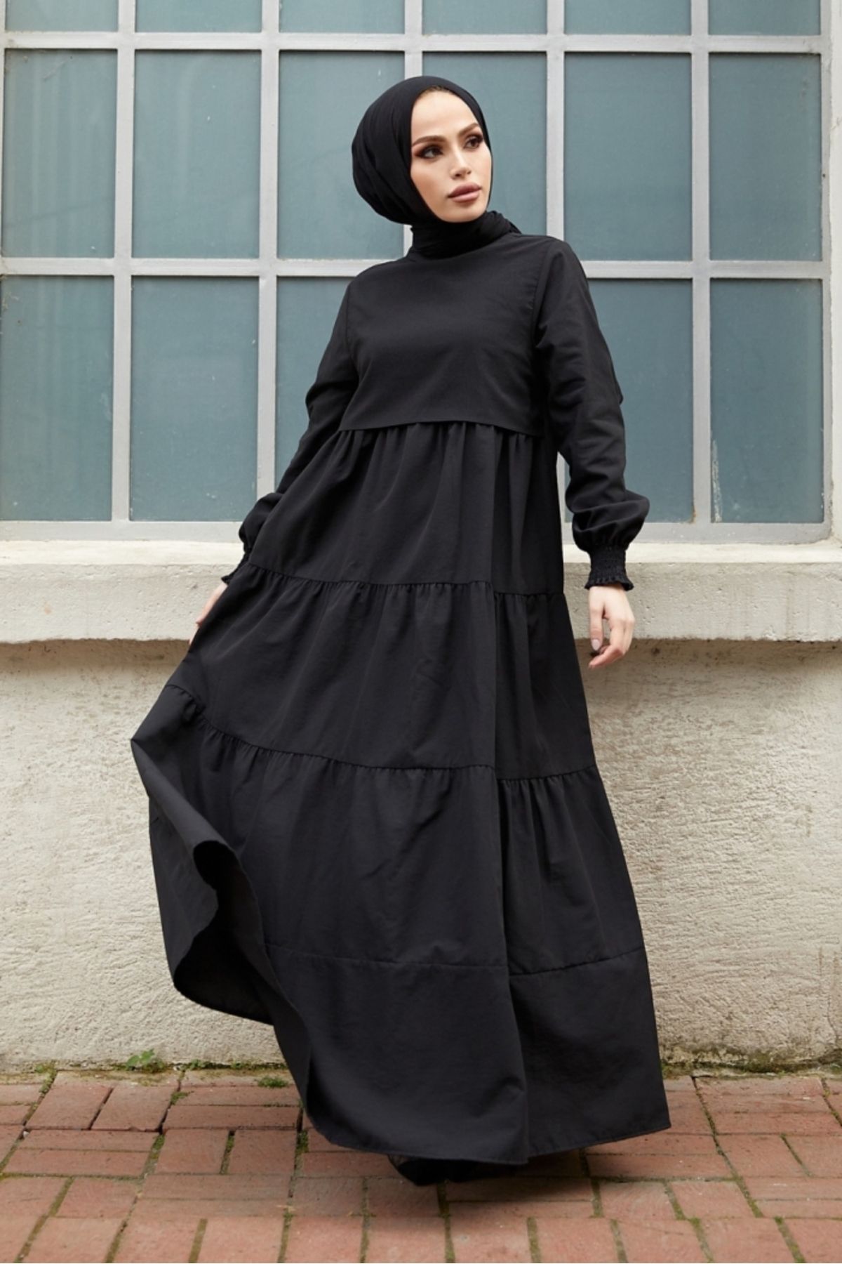 une seule couche des détails robe 1103 noir