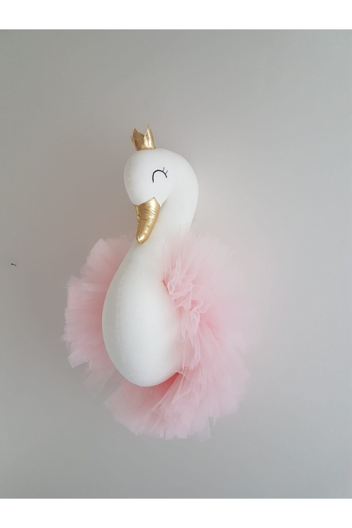 minibellababy Kuğu Büst Duvar Dekoru 50cm/pudra Pembe