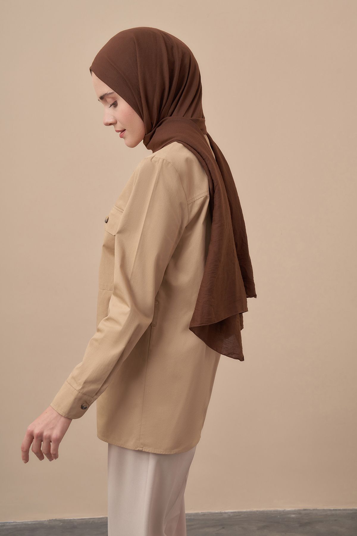 ARMANDA-Jazz Cotton Shawl - Brown 2