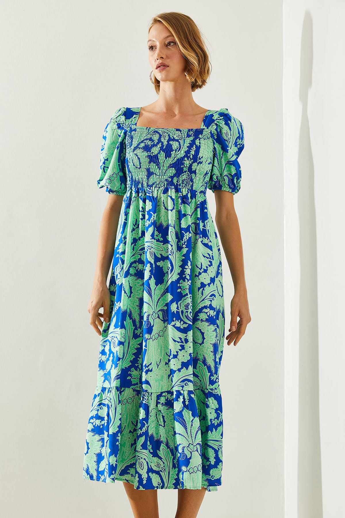 Bianco Lucci-Gimped Viscose Women's Dress - Watermelon Sleeve 2