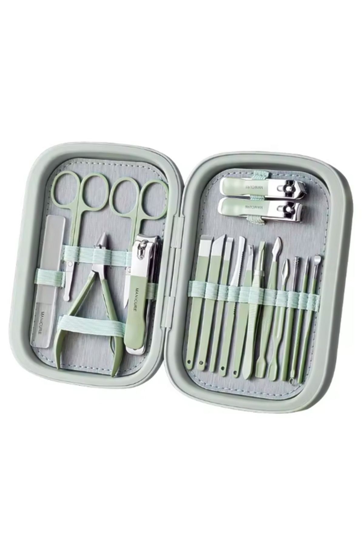 18'li Profesyonel Manikür&Pedikür Yüz Bakım seti & Manicure Set & Su Yeşili Renk — model no :7 _EY_ Kişisel Bakım Seti — تصویر 5 از 7
